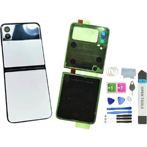 HXHN Galaxy Z Flip 3 Back Glass Replacement for Samsung Galaxy Z Flip 3 Back Cover Glass with Pre-Installed Tape and Camera Lens+Tools (Cream)