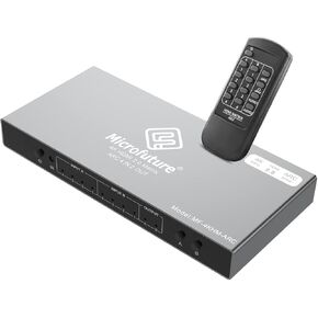 HDMI Matrix Switch 4x2 Ver.2023 4K@60Hz HDR & Dobly Vision ARC/SPDIF 5.1CH, Scaler 4K to 1080P Synch, HDCP 2.2 18Gbps, HDMI 2.0b Matrix Splitter Switch 4 in 2 Out with IR Remote Control