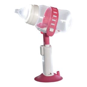 Baby Bottle Holder | Hands-Free Feeding That Improves Hand Eye Coordination, and Motor Skills | Keep Bottles Secure & Off The Floor | Color: Pink