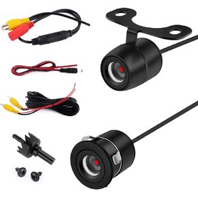 1 PC Car Reversing Camera, IP68 Waterproof HD Night Vision CCD Rear View Camera with Bracket Wire Harness, 170 Degree Wide-Angle Dynamic Path Guide Line Camera, Universal for Cars (Black)