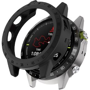 MOTONG متوافق مع Garmin MARQ 2 حافظة واقية من مادة TPU - حافظة ساعة واقية من مادة TPU متوافقة مع Garmin MARQ 2 Athlete/Adventurer/Aviator/Captain/Golfer (TPU أسود)