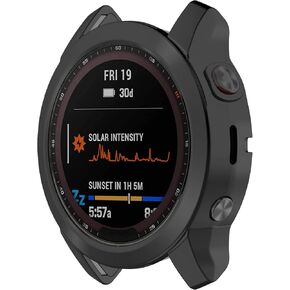 Compatible with Garmin Fenix 7S Protective Case Cover, TPU Protective Case Cover Shell for Garmin Fenix 7S/ 7S Solar/ 7S Sapphire Solar(TPU Black)