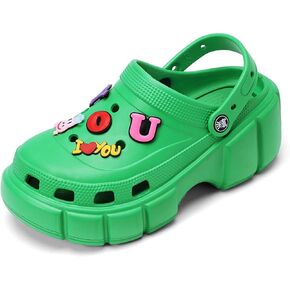 Platform Clogs for Women Clogs with Letters Accessories Classic Garden Non-Slip Clog Women's High Sole Thick Sole Clogs High Platform Clogs Shoes