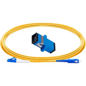 (2pack SC/APC إلى SC/APC كبل الإنترنت من الألياف الضوئية، كابل التصحيح أحادي الوضع المدرع، سلك التصحيح البصري للألياف البصرية - SIMPLEX - 9/125um - متوافق مع OS1/OS2، LSZHyellow، 6.6 قدم in Kuwait