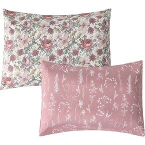 Little Jump 2 Pack Premium Toddler Pillowcase - 14x19 inches Ultra Soft Jersey Knit - Crib Pillow, Kids Pillow, Travel Pillow Cases Cover (2 Pack Boho Floral)