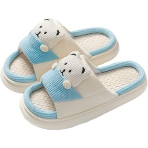 Indoor Slippers, Pigs, Bears Cute Cartoon Slippers Women's Home Slippers Linen Four Seasons Slippers