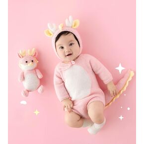 Newborn Photography Props Dragon Style Photo Posing Outfits,(Fits for 1-3 Months Baby) Crochet Knitted Romper and Hat,Newborn Photography Accessories for Posing (Bodysuit+Hat,Pink)