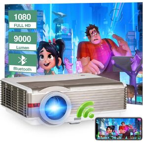 Outdoor Mini Projector 5G WiFi Bluetooth, Upgraded 7500Lm FHD 1080P 4K Supported Movie Projector 2+16G Android OS Wireless Mirroring 300" & 40% Zoom Projector Compatible with PC/PS5/TV Stick/HDMI/USB