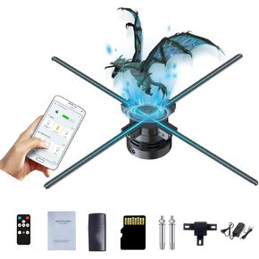 3D Hologram Fan,2000*1444PX Resolution Missyou 3D Holographic Fan Projector Advertising Display with Remote and Bluetooth and Splicing,700 Video Library for Signs,Bar,Party Halloween