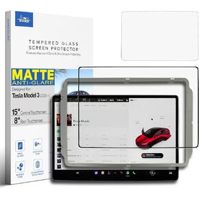 Tempered Glass Matt Screen Protector for (2018-2023) Tesla Model 3, (2021-2024) Tesla Model Y 15 Inch Dashboard Touchscreen Tesla ModelY Model3 Accessories Anti Glare (Matte)