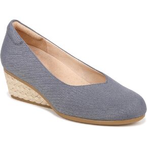 Dr. Scholl's Womens Be Ready Wedge Pumps Oxide Blue Canvas 7.5 M