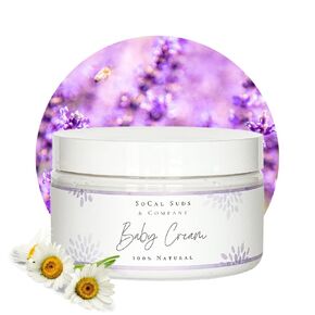 SoCal Suds & Company - Natural & Organic Baby Lotion - Gentle Moisturizing for Sensitive Tender Infant Skin, Nourishing Hydration with Aloe & Coconut, Delicate Newborn Skincare - Unscented, 4oz