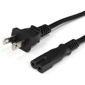 THE CIMPLE CO Polarized 2 Prong Power Cord with Copper Wire Core - (Square/Round) for Satellite, CATV, Game Systems, and More - NEMA 1-15P to C7 C8 / IEC320 - UL Listed - Black, 3 Feet (0.9 Meter)