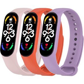 أربطة بديلة من السيليكون لتتبع الأنشطة Xiaomi Mi Band 7، 3 عبوات قابلة للتعديل لحزام Mi Band 7/ Mi 7 للرجال والنساء
