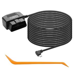 CERRXIAN OBD Power Cable for Dash Camera, OBD to Micro USB OBD Adapter Hardwire Charger Cable 24 Hours Surveillance/Acc Mode with Low Voltage Protection 12-36V to 5V 3A (11.5FT)