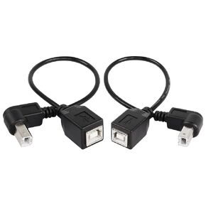 SinLoon USB 2.0 Type-B Printer Cable, (2-PACK) USB 2.0 B female to Type-B male (90 degree UP + Down Right angle) Printer short Extension Cable for Printer, Scanner, Mobile HDD and More (UP-DOWN)