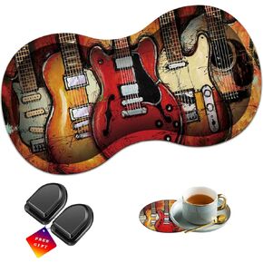 Ergonomic Wrist Rest + Mouse Pad + Coaster, 3-in-1 Mouse Pad Set, Memory Foam Wrist Rest Non-Slip Base, Easily Relieve Wrist Pressure, for Office Home - Anchor Nautical Marine Themed