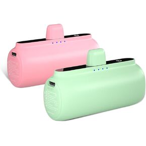 Power Bank for iPhone (2pack), Upgraded 5500mAh Portable Charger iPhone Fast Charging, Ultra-Compact Cordless iPhone Battery Pack, Portable Charger for iPhone 14/14 Pro Max/13/13 Pro/12/11 etc