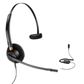 حزمة سماعة الرأس Plantronics HW510 أحادية إلغاء الضوضاء وحزمة سلك Inteli - متوافقة مع هواتف Yealink وPolycom وMitel وCisco وNortel وShoretel (حزمة سماعات الرأس HW510 Mono من Global Teck) in Kuwait