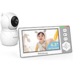 Baby Monitor with 2 Cameras Standby for 26-Hour Battery, Remote Control 4.3'' IPS Video Baby Monitor No WiFi Up to 1000ft Range, ECO, Night Vision, Temperature, 2-Way Talk, 8 Lullabies