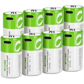 Rechargeable Lithium AA Batteries, 4 Count Pack, 2600mWh 1.5V Lithium Rechargeable AA Batteries 4-in-1 USB-A to USB-C Charging Cable for Household and Business Devices