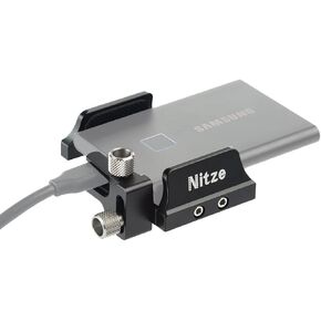 Nitze Universal SSD Mount Bracket for Samsung T5 SSD, Samsung T7 SSD, SanDisk SSD Within 45 to 60mm of Width,SSD Holder with USB-C Cable Clamp - N42C