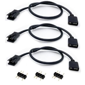 (3-Pack) ARGB Extension Cable, 5V 3-pin to JST SM 3Pin Male ARGB Adapter Cable 1-to-1, Addressable RGB Extension Cable, 1 to 1 Male ARGB Cable, 11.8 Inches