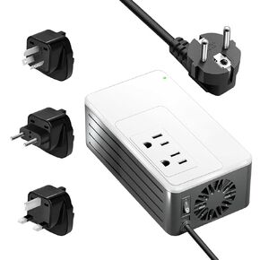 1200Watt Step Down Transformer 220V to 120V for Any American Appliances and Electronics, ideal for Hair Dryer, Straightener Curling Iron, Coffee Maker, Travel Power Plug Adapter US to EU/UK/AU/Asia