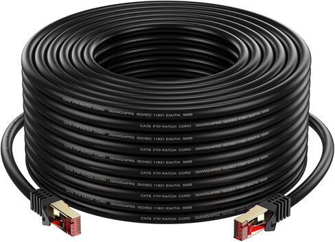 Cat6 Outdoor/Indoor Ethernet Cable 50ft.Waterproof, Direct Burial, In-Ground, UV Jacket, POE, Network, Internet, Cat 6, Cat6 Cable - 50ft in Kuwait