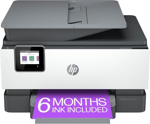 HP OfficeJet Pro 9018e Wireless All-in-One Color Inkjet Printer, Print, scan, copy, fax, ADF, Duplex printing best for office, 6 months of ink included (1G5L5A) (Renewed Premium) in Saudi Arabia