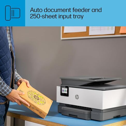 HP OfficeJet Pro 9018e Wireless All-in-One Color Inkjet Printer, Print, scan, copy, fax, ADF, Duplex printing best for office, 6 months of ink included (1G5L5A) (Renewed Premium) in Saudi Arabia