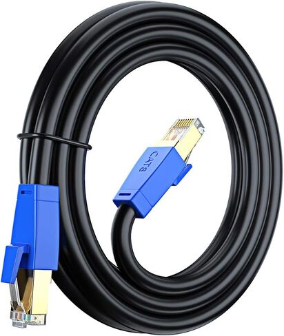 كابل إيثرنت خارجي Maximm Cat8 - 25FT - 40Gbps - 2000Mhz - كابل شبكة LAN مقاوم للماء عالي السرعة in Saudi Arabia