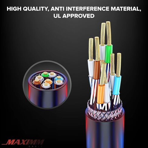 Maximm Cat8 Outdoor Ethernet Cable - 25FT - 40Gbps - 2000Mhz - High Speed Waterproof LAN Network Cable in Saudi Arabia