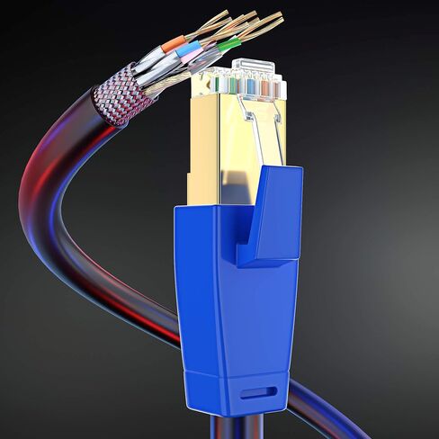 Maximm Cat8 Outdoor Ethernet Cable - 25FT - 40Gbps - 2000Mhz - High Speed Waterproof LAN Network Cable in Saudi Arabia