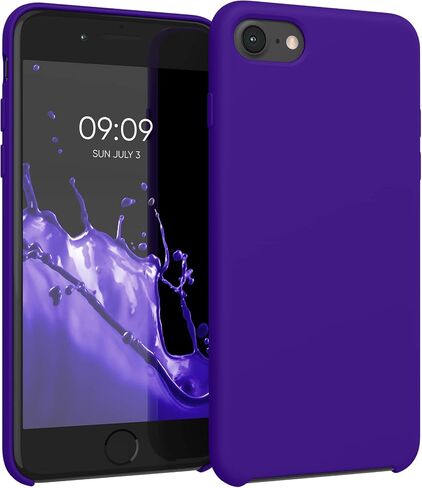 kwmobile Case Compatible with Apple iPhone SE (2022) / iPhone SE (2020) / iPhone 8 / iPhone 7 Case - TPU Silicone Phone Cover with Soft Finish - Violet in Saudi Arabia