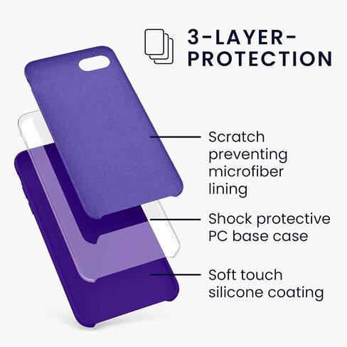 kwmobile Case Compatible with Apple iPhone SE (2022) / iPhone SE (2020) / iPhone 8 / iPhone 7 Case - TPU Silicone Phone Cover with Soft Finish - Violet in Saudi Arabia