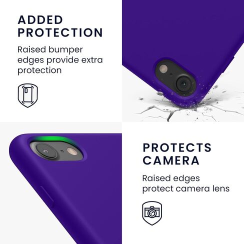 kwmobile Case Compatible with Apple iPhone SE (2022) / iPhone SE (2020) / iPhone 8 / iPhone 7 Case - TPU Silicone Phone Cover with Soft Finish - Violet in Saudi Arabia
