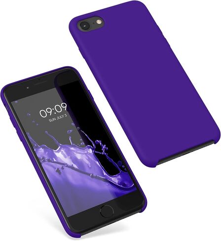 kwmobile Case Compatible with Apple iPhone SE (2022) / iPhone SE (2020) / iPhone 8 / iPhone 7 Case - TPU Silicone Phone Cover with Soft Finish - Violet in Saudi Arabia