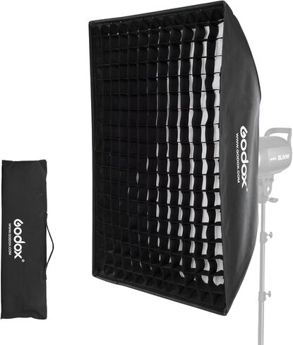 Godox 23.6''x35.4''/60x90cm Bowens Mount Softbox مع شبكة قرص العسل لإضاءة فيديو استوديو Godox LED - تأثير ضوء ناعم، زاوية قابلة للتعديل، مناسبة للتصوير الفوتوغرافي في الاستوديو in Saudi Arabia