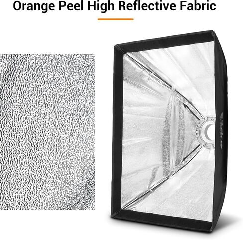Godox 23.6''x35.4''/60x90cm Bowens Mount Softbox مع شبكة قرص العسل لإضاءة فيديو استوديو Godox LED - تأثير ضوء ناعم، زاوية قابلة للتعديل، مناسبة للتصوير الفوتوغرافي في الاستوديو in Saudi Arabia