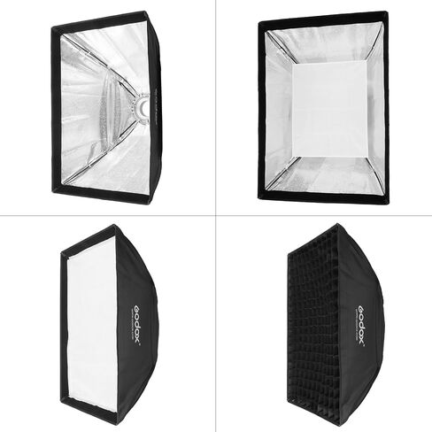 Godox 23.6''x35.4''/60x90cm Bowens Mount Softbox مع شبكة قرص العسل لإضاءة فيديو استوديو Godox LED - تأثير ضوء ناعم، زاوية قابلة للتعديل، مناسبة للتصوير الفوتوغرافي في الاستوديو in Saudi Arabia