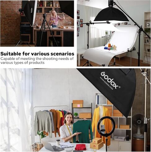 Godox 23.6''x35.4''/60x90cm Bowens Mount Softbox مع شبكة قرص العسل لإضاءة فيديو استوديو Godox LED - تأثير ضوء ناعم، زاوية قابلة للتعديل، مناسبة للتصوير الفوتوغرافي في الاستوديو in Saudi Arabia