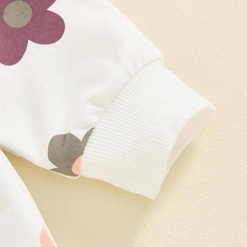 FYBITBO Infant Baby Girl Fall Clothes Floral Bubble Rompers Oversized Bodysuit Long Sleeve Outfits Newborn Clothing in Saudi Arabia