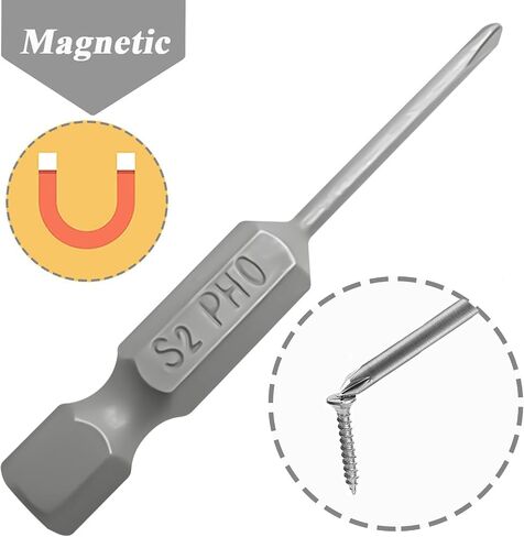 10Pcs 1/4 Inch Hex Shank PH00 Magnetic Phillips Screwdriver Bit Set Quick Release Cross Head Magnetic Screwdriver Bits(Cutter Head Diameter:1.6mm) in Saudi Arabia