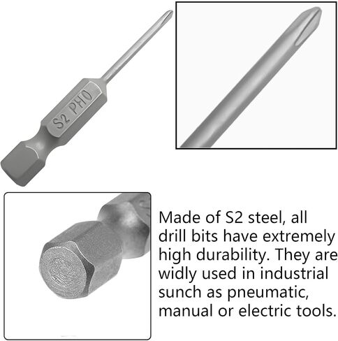 10Pcs 1/4 Inch Hex Shank PH00 Magnetic Phillips Screwdriver Bit Set Quick Release Cross Head Magnetic Screwdriver Bits(Cutter Head Diameter:1.6mm) in Saudi Arabia