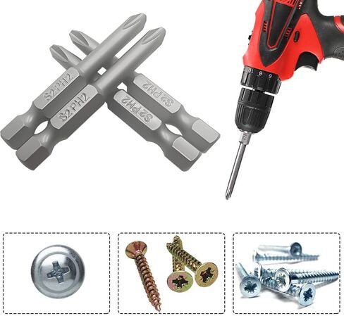 10Pcs 1/4 Inch Hex Shank PH00 Magnetic Phillips Screwdriver Bit Set Quick Release Cross Head Magnetic Screwdriver Bits(Cutter Head Diameter:1.6mm) in Saudi Arabia