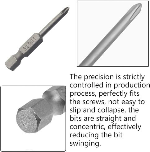 10Pcs 1/4 Inch Hex Shank PH00 Magnetic Phillips Screwdriver Bit Set Quick Release Cross Head Magnetic Screwdriver Bits(Cutter Head Diameter:1.6mm) in Kuwait