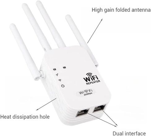 معزز إشارة موسع WiFi معزز لاسلكي - مكرر إنترنت طويل المدى، معزز الإنترنت، مكرر، معزز الإشارة اللاسلكية المنزلية مما يجعله مناسبًا جدًا لاستخدام المكتب المنزلي. in Kuwait