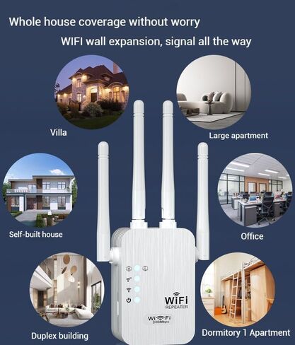 معزز إشارة موسع WiFi معزز لاسلكي - مكرر إنترنت طويل المدى، معزز الإنترنت، مكرر، معزز الإشارة اللاسلكية المنزلية مما يجعله مناسبًا جدًا لاستخدام المكتب المنزلي. in Kuwait
