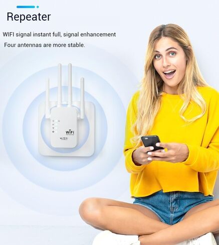 معزز إشارة موسع WiFi معزز لاسلكي - مكرر إنترنت طويل المدى، معزز الإنترنت، مكرر، معزز الإشارة اللاسلكية المنزلية مما يجعله مناسبًا جدًا لاستخدام المكتب المنزلي. in Kuwait